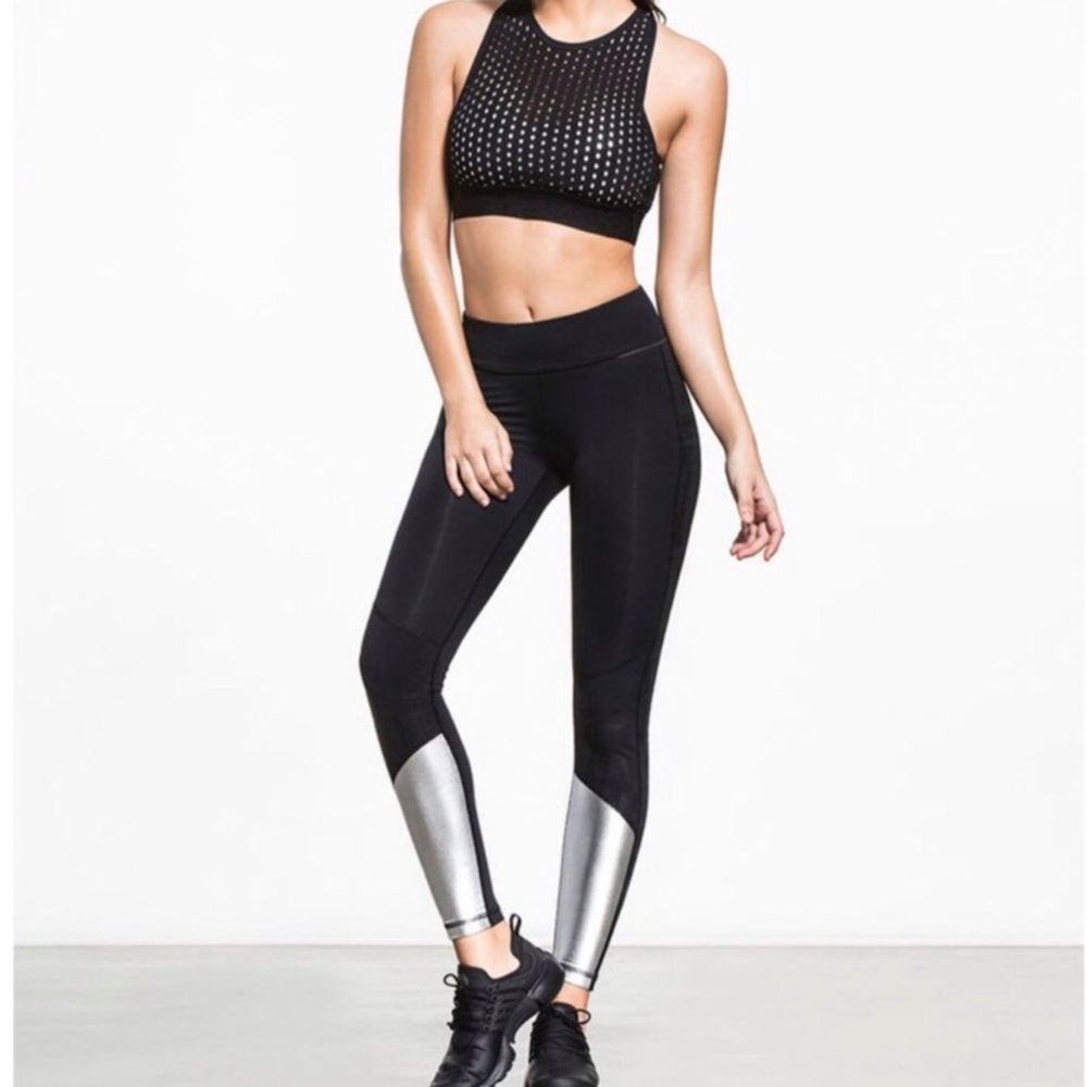 Alala black silver soft stretch leggings small